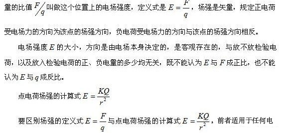 2014年高考物理重要知識(shí)點(diǎn):電場(chǎng)與電勢(shì)能