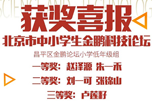 喜報(bào)！北京市匯賢學(xué)校學(xué)子在北京市中小學(xué)生金鵬科技論壇比賽中獲獎(jiǎng)！