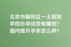 北京市朝陽區(qū)一土致知學(xué)校辦學(xué)優(yōu)勢有哪些？國內(nèi)班升學(xué)率怎么樣？