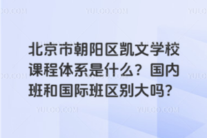 北京市朝陽區(qū)凱文學校課程體系是什么？國內(nèi)班和國際班區(qū)別大嗎？
