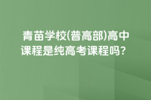 青苗學(xué)校(普高部)高中課程是純高考課程嗎？