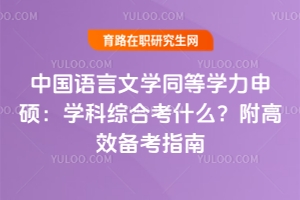 中國語言文學(xué)同等學(xué)力申碩：學(xué)科綜合考什么？附高效備考指南