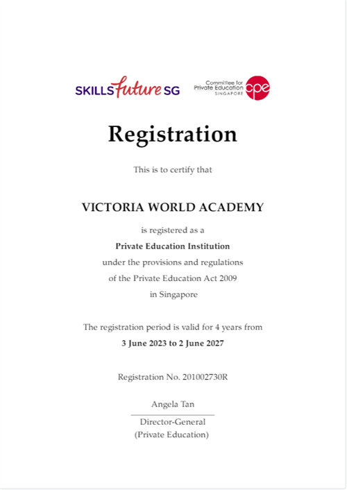維多利亞世界學(xué)院國(guó)際認(rèn)證證書