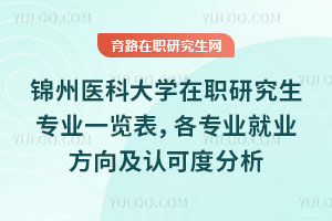 錦州醫(yī)科大學在職研究生專業(yè)一覽表，各專業(yè)就業(yè)方向及認可度分析