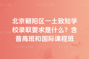 北京朝陽區(qū)一土致知學(xué)校錄取要求是什么？含普高班和國際課程班
