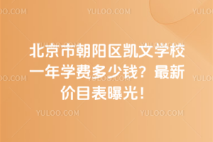 2025年北京市朝陽區(qū)凱文學(xué)校一年學(xué)費多少錢？最新價目表曝光！