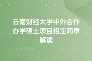 云南財經(jīng)大學中外合作辦學碩士項目招生簡章解讀：無需入學考試，申請難度低！